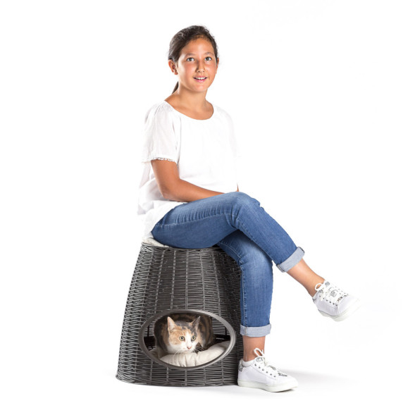 BAMA PET PASHA домик для кошек, 52х60х46/55 см, с подушечками, коричневый