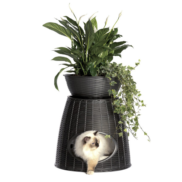 BAMA PET PASHA домик для кошек, 52х60х46/55 см, с подушечками, коричневый