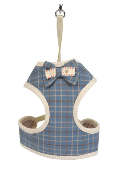 Camon шлейка для собак с поводком Scottish blue голубая, размер S