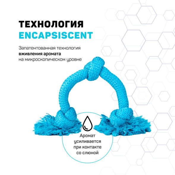 Playology DRI-TECH ROPE жевательный канат для собак с ароматом арахиса, большой, голубой