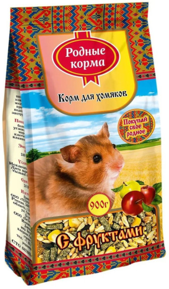 Родные Корма корм для хомяков с фруктами - 900 г