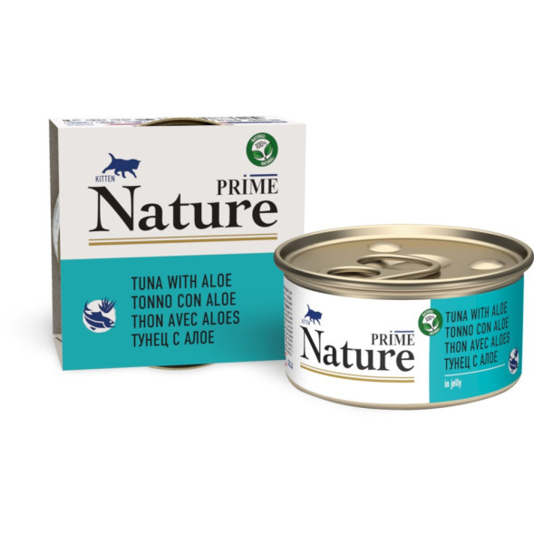 PRIME NATURE консервы для котят с тунцом и алоэ, в желе - 85 г x 24 шт