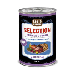 Solid Natura Selection Ягненок с рисом влажный корм для собак в жестяной банке 970 г х 6 шт