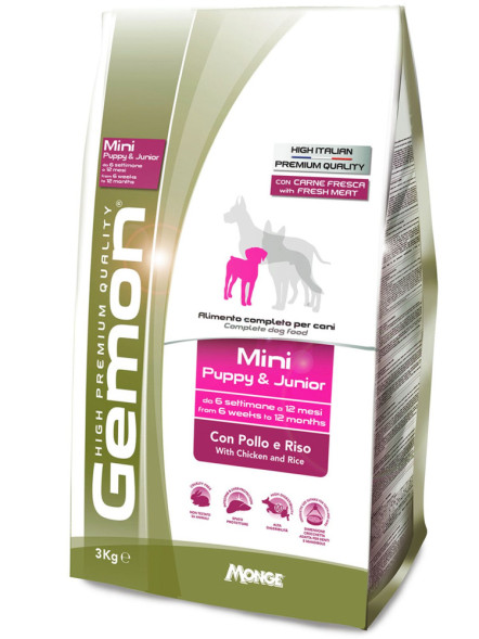 Gemon Puppy &amp;amp; Junior Mini сухой корм для щенков мелких пород с курицей и рисом 3 кг