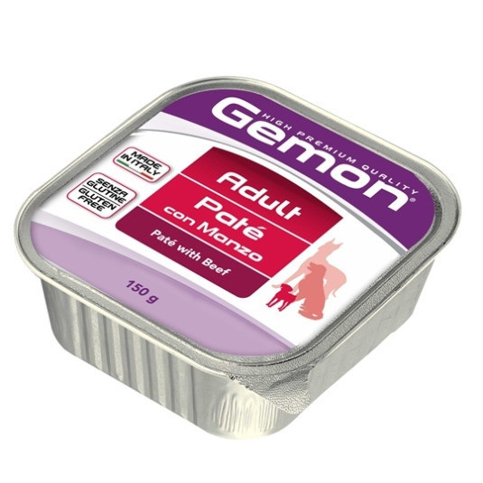 Gemon Dog влажный корм для взрослых собак с говядиной в ламистере - 150 г х 24 шт