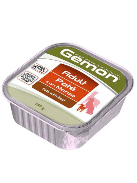Gemon Dog влажный корм для взрослых собак с говядиной в ламистере - 150 г х 24 шт