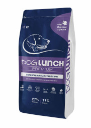 Dog Lunch Премиум сухой корм для собак средних и крупных пород с индейкой и рисом - 2 кг