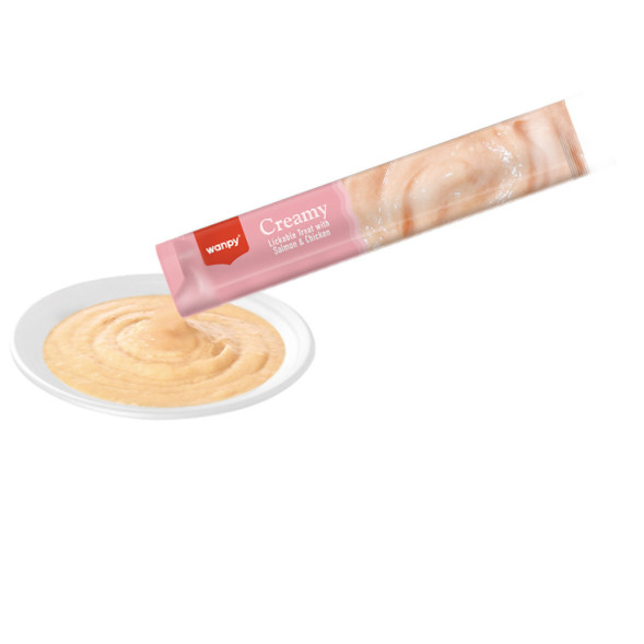 Wanpy Dog крем-лакомство для собак нежное пюре из лосося и курицы - 70 г