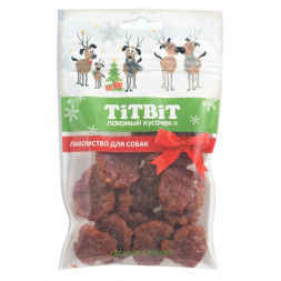 Titbit Новогодняя коллекция Меню от Шефа лакомство для собак медальоны мясные из индейки - 80 г