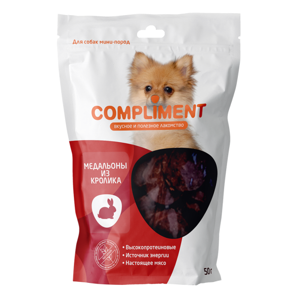 Compliment лакомство для собак мини-пород Медальоны из кролика - 50 г