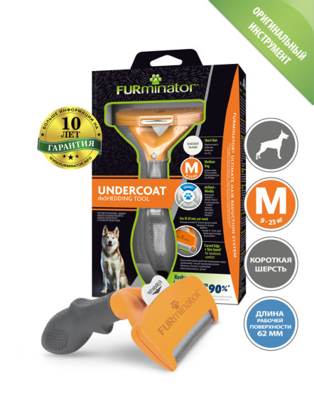 FURminator M фурминатор для собак средних пород с короткой шерстью