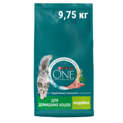 Сухой корм Purina ONE® для домашних кошек с индейкой 9,75 кг