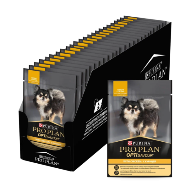 Влажный корм для собак Pro Plan для мелких пород при лишнем весе с курицей 85 г х 26 шт.