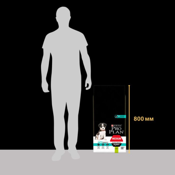 Сухой корм PRO PLAN® для щенков средних пород с чувствительным пищеварением, с высоким содержанием ягненка 12 кг