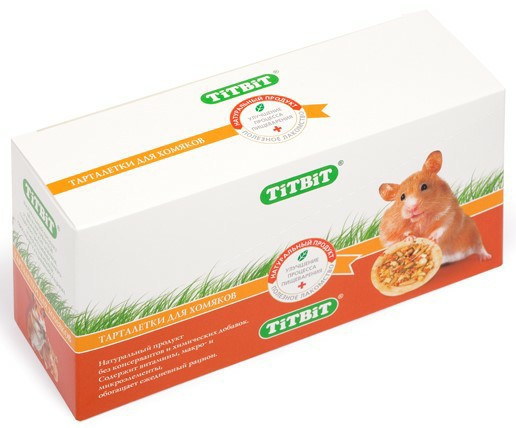 Titbit лакомство для хомяков тарталетки с кабачком и фундуком - 8 шт