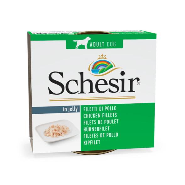 Schesir Dog Adult влажный корм для взрослых собак с цыпленком в консервах - 150 г х 10 шт