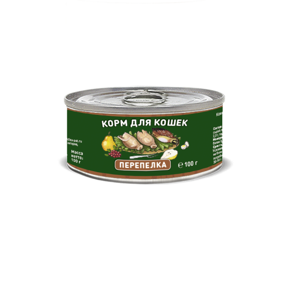 Solid Natura Holistic Перепёлка влажный корм для кошек жестяная банка 0,1 кг (24 шт в уп)