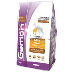 Gemon Dog Mini сухой корм для взрослых собак мелких пород с курицей и рисом 3 кг