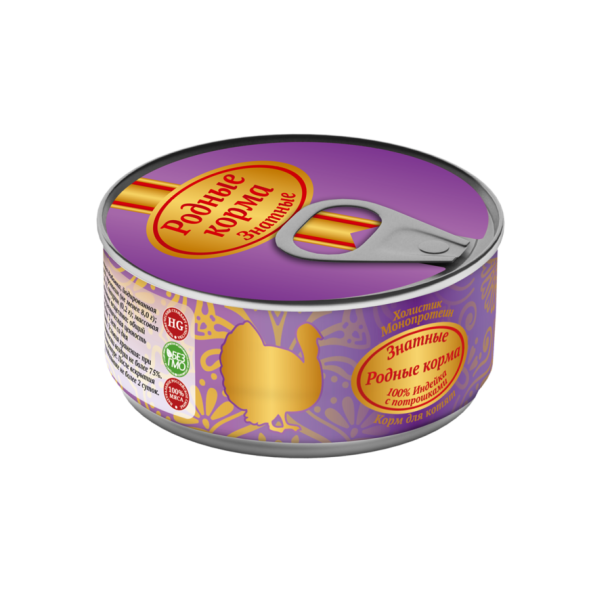 Консервы Родные Корма Знатные Индейка с потрошками для котят - 100 г х 24 шт