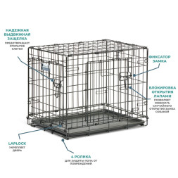 MidWest Contour клетка для собак 63х46х49 см, 2 двери
