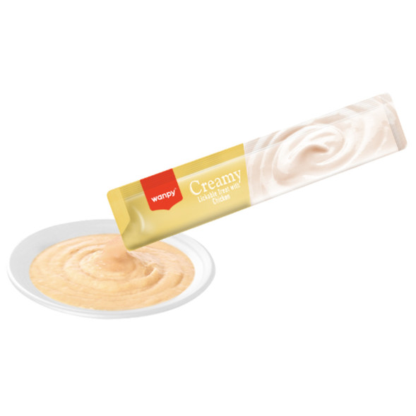 Wanpy Cat лакомство для кошек нежное пюре из курицы - 14 г х 25 шт