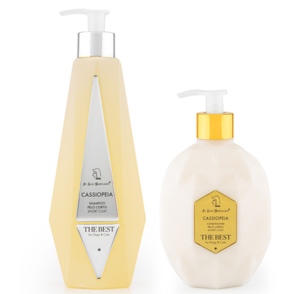 Iv San Bernard ISB The Best Line набор Cassiopeia шампунь для короткой шерсти 550 мл, кондиционер 120 мл + парфюм 2 мл в подарок