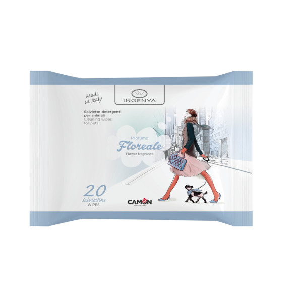 Camon Ingenya влажные салфетки для кошек и собак с ароматом цветов