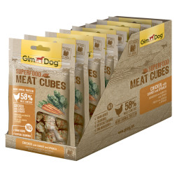 Лакомство GimDog мясные кубики суперфуд для собак из курицы с морковью и шпинатом - 40 г