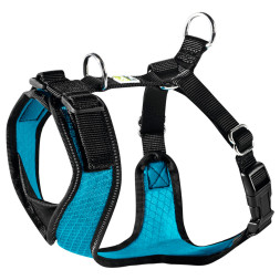 Hunter шлейка для собак Manoa M (44-55 см) нейлон/сетчатый текстиль голубой