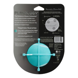 Playology SQUEAKY CHEW BALL хрустящий жевательный мяч для собак с пищалкой и с ароматом арахиса, 8 см, голубой