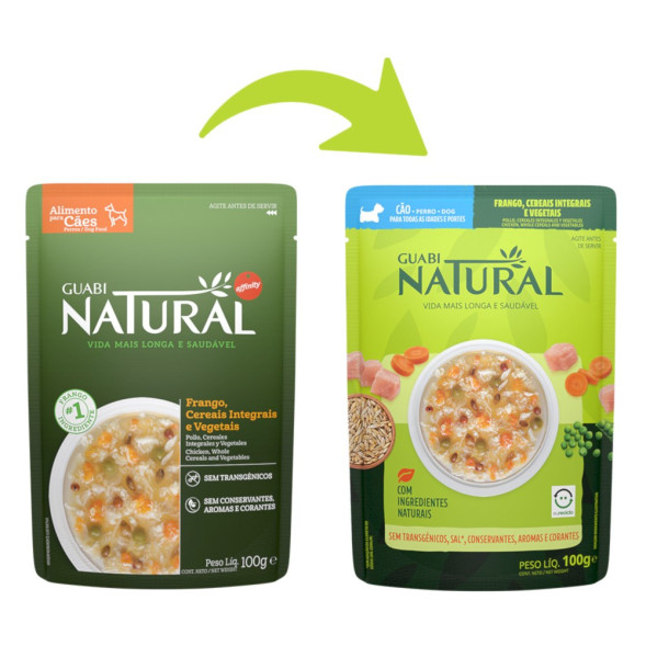 Guabi Natural Dog паучи для взрослых собак всех пород курица, цельнозерновые злаки и овощи - 100 г x 18 шт