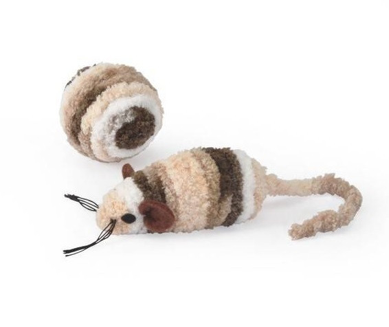 Camon игрушка для кошек, комплект Мышь плюшевая с мячом