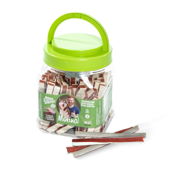 Molina лакомство для собак всех пород Утиный сэндвич с треской - 400 г