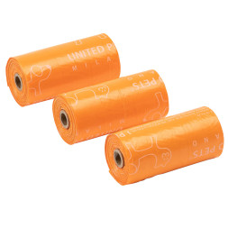 United Pets Refill пакеты для набора BON TON, 3 рулона по 10 пакетов, оранжевые