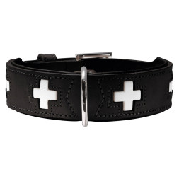 Hunter Swiss 55 ошейник для собак, 41-49 см, кожа, черный