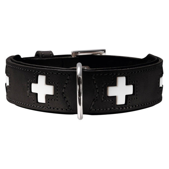Hunter Swiss 55 ошейник для собак, 41-49 см, кожа, черный
