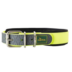 Пластиковый ошейник Hunter Smart Convenience Comfort 55 желтый неон для собак средних и крупных пород, обхват шеи 42-50 см, ширина 2,5 см