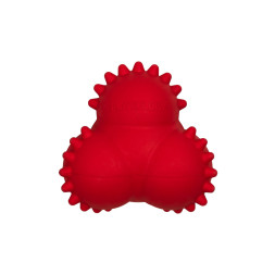 Playology SQUEAKY BOUNCE BALL дентальный хрустящий жевательный тройной мяч для щенков с ароматом говядины, красный