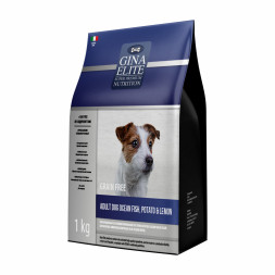 Gina Elite GF Dog Ocean Fish, Potato&amp;amp;Lemon сухой беззерновой корм для взрослых собак средних пород с океанической рыбой, картофелем и лимоном - 1 кг