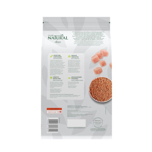 Guabi Natural Dog Obesity cухой корм для взрослых собак средних пород с избыточным весом, с цыпленком и коричневым рисом - 2,5 кг