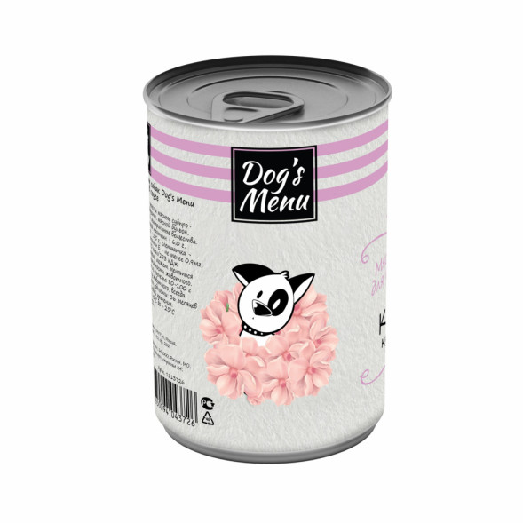 Dog`s Menu влажный корм для взрослых собак с кроликом кусочки в соусе в консервах - 340 г х 12 шт