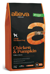 Alleva Natural Adult Chicken &amp;amp; Pumpkin Medium сухой корм для взрослых собак средних пород с курицей и тыквой 2 кг