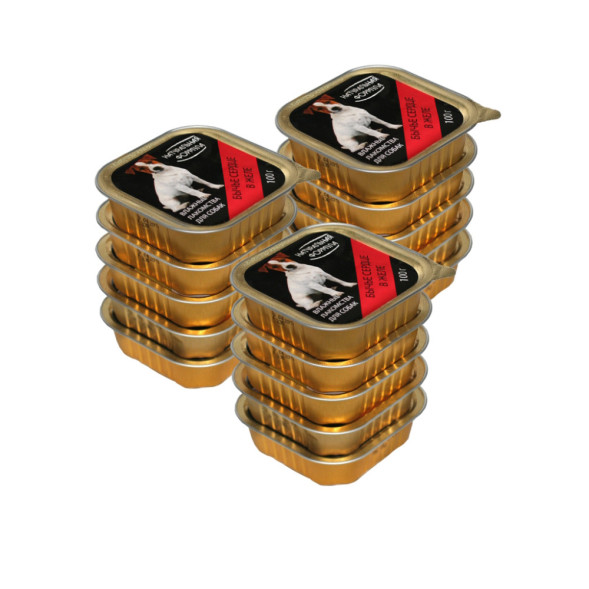 Натуральная формула влажный корм для собак бычье сердце в желе, в ламистерах - 100 г х 15 шт