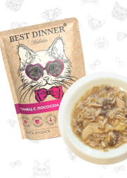 Best Dinner Holistic влажный корм для взрослых кошек с тунцом и лососем в соусе в паучах - 70 г х 18 шт