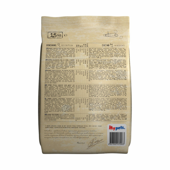 Mypets сухой корм для взрослых кошек с курицей - 1,5 кг