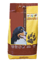Дилли сухой корм для взрослых собак рагу из курицы с рисом - 14 кг