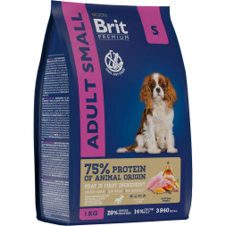 Brit Premium Dog Adult Small сухой корм для взрослых собак мелких пород с курицей - 1 кг