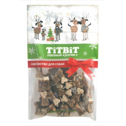 Titbit Новогодняя коллекция лакомство для собак косточки мясные с индейкой и творогом - 90 г