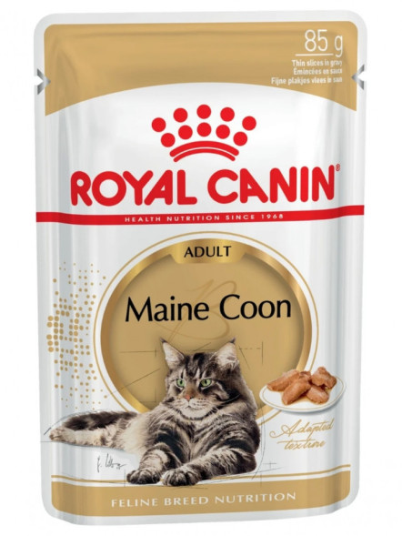 Royal Canin Maine Coon Adult влажный корм для взрослых кошек породы Мэйн Кун в соусе, в паучах - 85 г х 28 шт