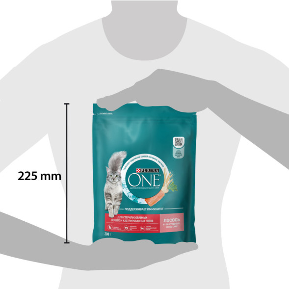 Purina One сухой корм для стерилизованных кошек с лососем и пшеницей - 200 г